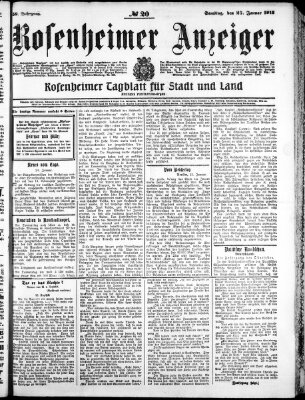 Rosenheimer Anzeiger Samstag 25. Januar 1913