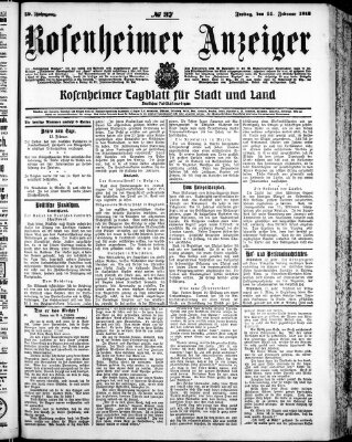 Rosenheimer Anzeiger Freitag 14. Februar 1913