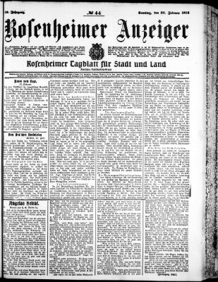 Rosenheimer Anzeiger Samstag 22. Februar 1913