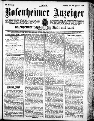 Rosenheimer Anzeiger Sonntag 23. Februar 1913