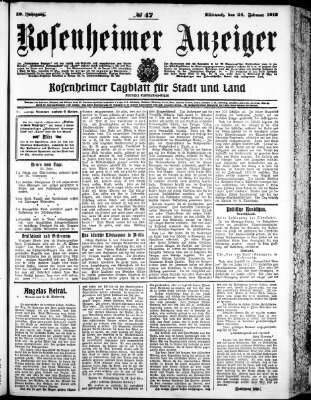 Rosenheimer Anzeiger Mittwoch 26. Februar 1913