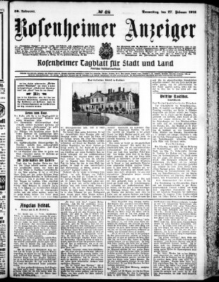 Rosenheimer Anzeiger Donnerstag 27. Februar 1913