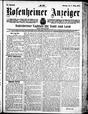 Rosenheimer Anzeiger Sonntag 9. März 1913