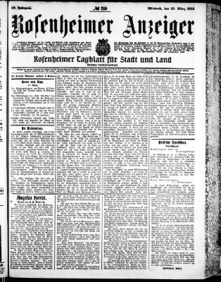 Rosenheimer Anzeiger Mittwoch 12. März 1913