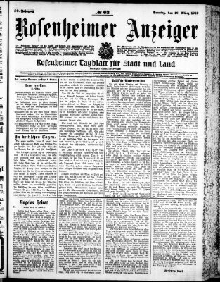 Rosenheimer Anzeiger Sonntag 16. März 1913