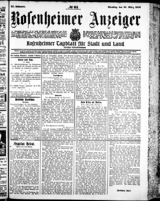 Rosenheimer Anzeiger Dienstag 18. März 1913