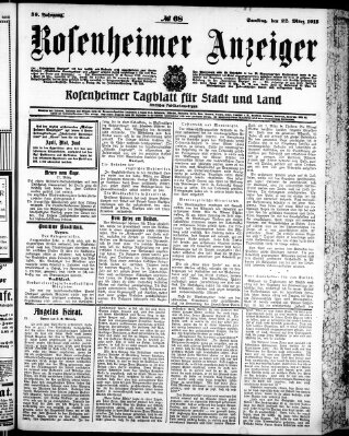 Rosenheimer Anzeiger Samstag 22. März 1913