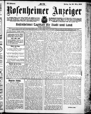 Rosenheimer Anzeiger Freitag 28. März 1913