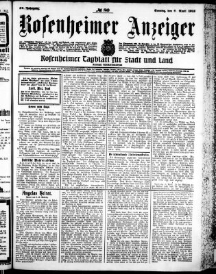 Rosenheimer Anzeiger Sonntag 6. April 1913