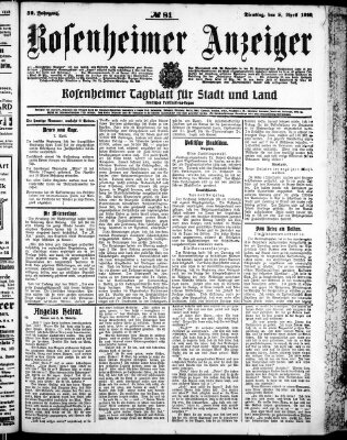 Rosenheimer Anzeiger Dienstag 8. April 1913