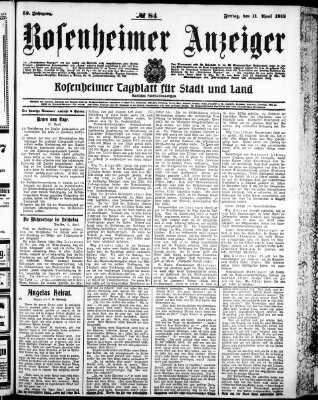 Rosenheimer Anzeiger Freitag 11. April 1913