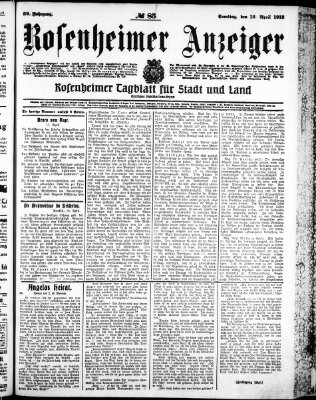 Rosenheimer Anzeiger Samstag 12. April 1913