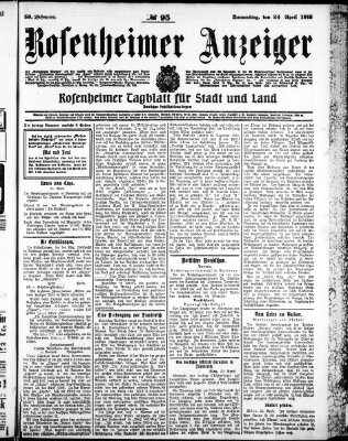 Rosenheimer Anzeiger Donnerstag 24. April 1913