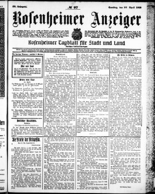 Rosenheimer Anzeiger Samstag 26. April 1913