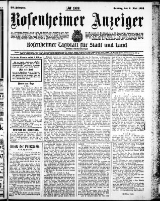 Rosenheimer Anzeiger Samstag 3. Mai 1913