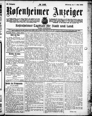 Rosenheimer Anzeiger Mittwoch 7. Mai 1913