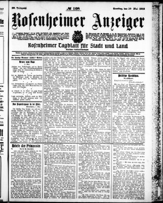 Rosenheimer Anzeiger Samstag 10. Mai 1913