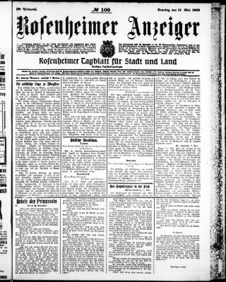 Rosenheimer Anzeiger Sonntag 11. Mai 1913