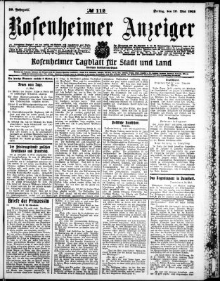 Rosenheimer Anzeiger Freitag 16. Mai 1913