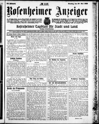 Rosenheimer Anzeiger Dienstag 20. Mai 1913