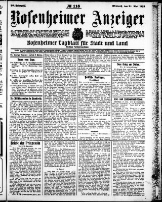 Rosenheimer Anzeiger Mittwoch 21. Mai 1913