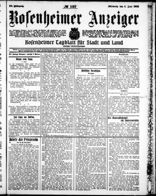 Rosenheimer Anzeiger Mittwoch 4. Juni 1913