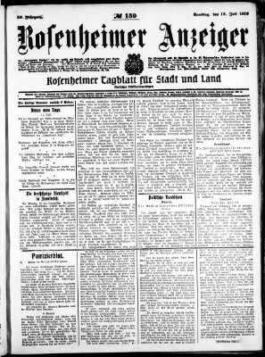 Rosenheimer Anzeiger Samstag 12. Juli 1913