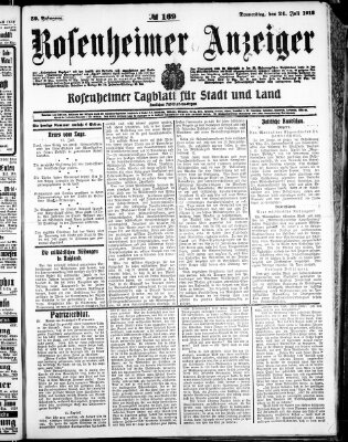 Rosenheimer Anzeiger Donnerstag 24. Juli 1913