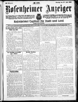 Rosenheimer Anzeiger Sonntag 27. Juli 1913