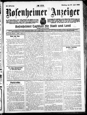 Rosenheimer Anzeiger Dienstag 29. Juli 1913