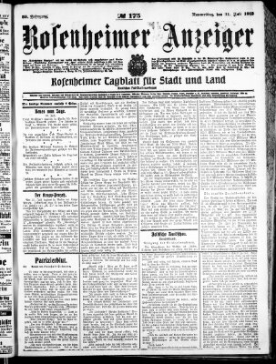 Rosenheimer Anzeiger Donnerstag 31. Juli 1913