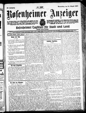 Rosenheimer Anzeiger Donnerstag 14. August 1913