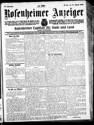 Rosenheimer Anzeiger Freitag 15. August 1913