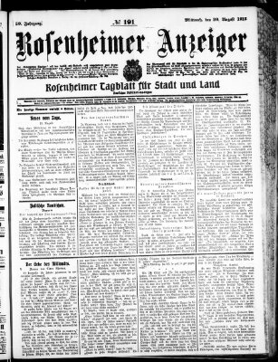 Rosenheimer Anzeiger Mittwoch 20. August 1913