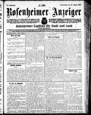 Rosenheimer Anzeiger Donnerstag 21. August 1913