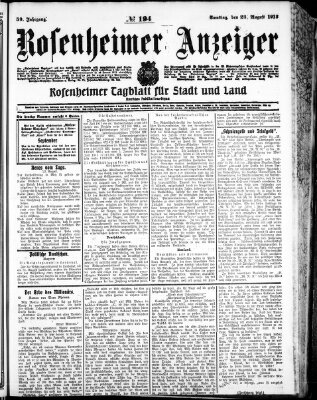 Rosenheimer Anzeiger Samstag 23. August 1913