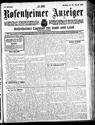 Rosenheimer Anzeiger Dienstag 26. August 1913