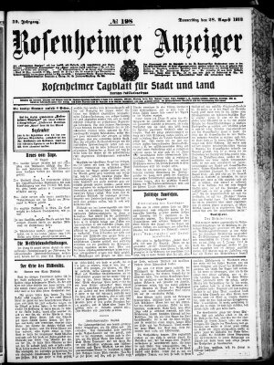 Rosenheimer Anzeiger Donnerstag 28. August 1913