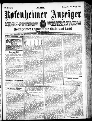 Rosenheimer Anzeiger Freitag 29. August 1913