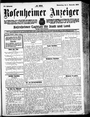 Rosenheimer Anzeiger Donnerstag 4. September 1913