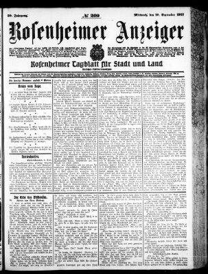 Rosenheimer Anzeiger Mittwoch 10. September 1913