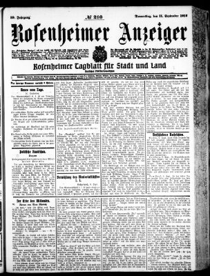 Rosenheimer Anzeiger Donnerstag 11. September 1913