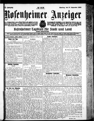 Rosenheimer Anzeiger Samstag 13. September 1913