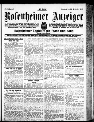 Rosenheimer Anzeiger Sonntag 14. September 1913