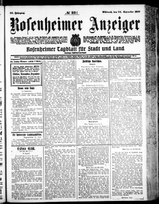 Rosenheimer Anzeiger Mittwoch 24. September 1913