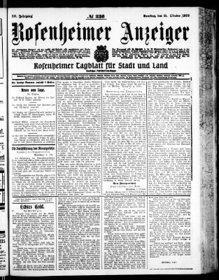 Rosenheimer Anzeiger Samstag 11. Oktober 1913