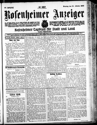 Rosenheimer Anzeiger Sonntag 12. Oktober 1913