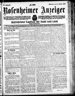 Rosenheimer Anzeiger Mittwoch 15. Oktober 1913