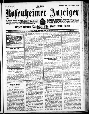 Rosenheimer Anzeiger Samstag 25. Oktober 1913