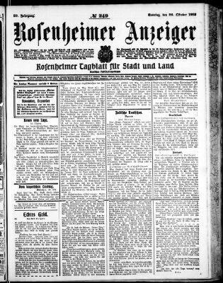 Rosenheimer Anzeiger Sonntag 26. Oktober 1913